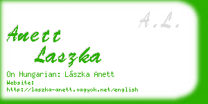 anett laszka business card